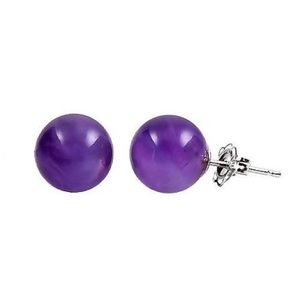 Purple Ball Ear Stud Earrings. New!!